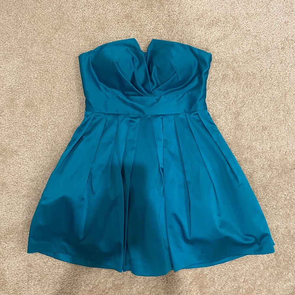 Forever21 Teal puffy babydoll dress NWT